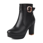 Bottines Femme Talon Cuir  | élégance & Chaudes