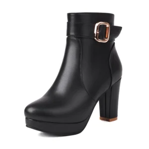 Bottines Femme Talon Cuir  | élégance & Chaudes
