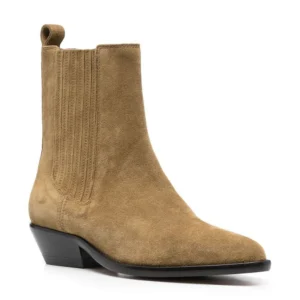 Bottines Femme Camel Cuir | Talon Bas