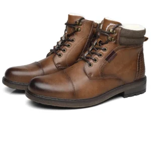 Bottines Homme Cuir | Fourrure Chaude