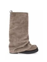 Bottes Mode Femme Cuir | Semelle Plissée