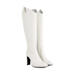 Bottes Cuir femme Talon 10 cm | Large Á Enfiler
