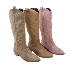 Bottes Western Brodées Femme | Cuir Souple
