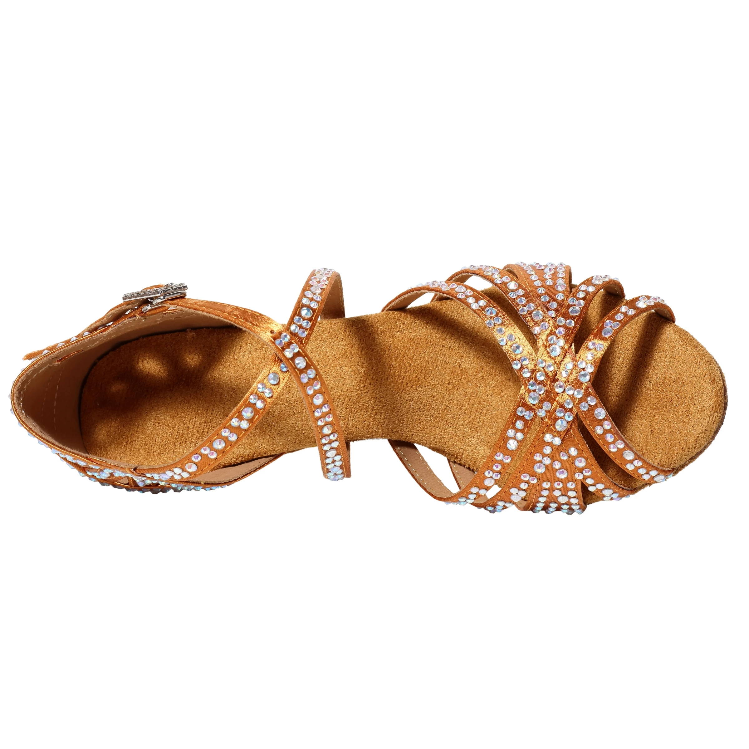 Sandales Femme Haute De Danse Latine Salsa Strass Élégantes – Image 2