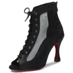 Sandales Bottines À Talons Bout Ouvert À Lacets | De Danse